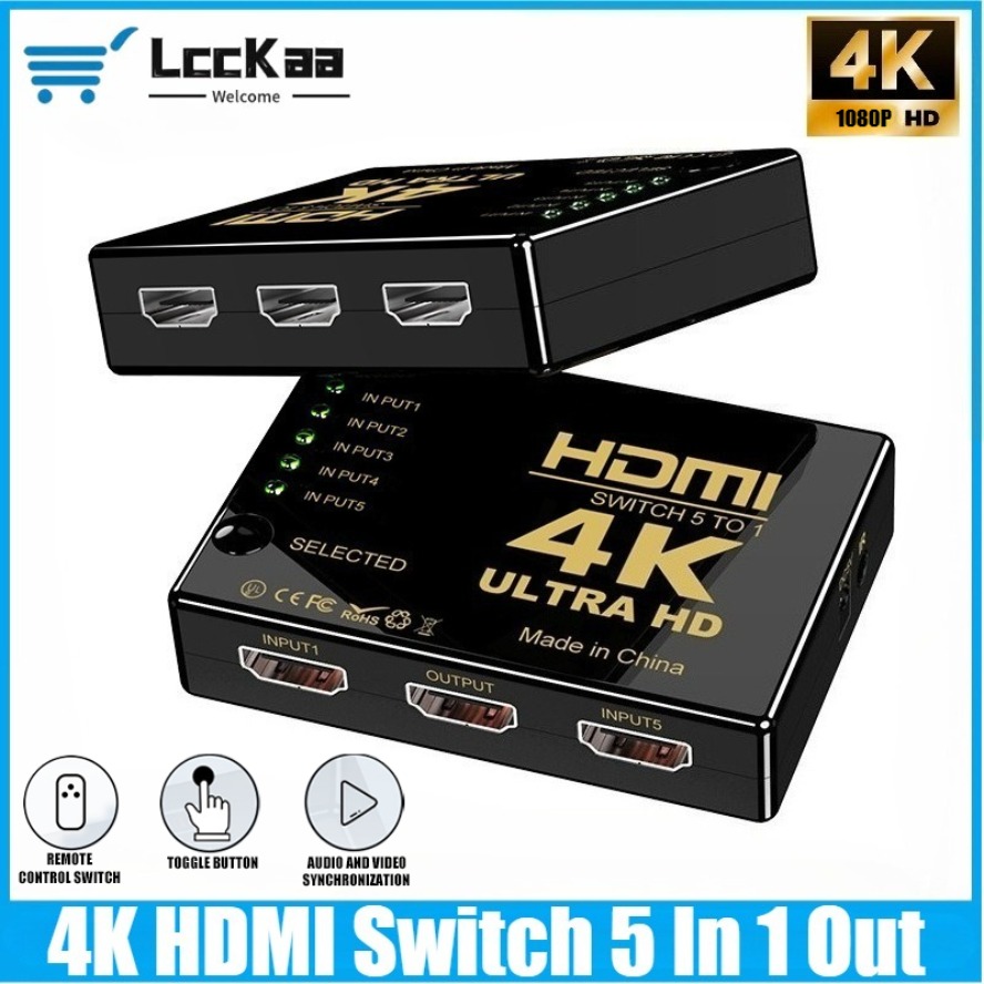4K HDMI Switch 5 in 1 Out HDMI - Esports Gaming Hub ulasan dan harga