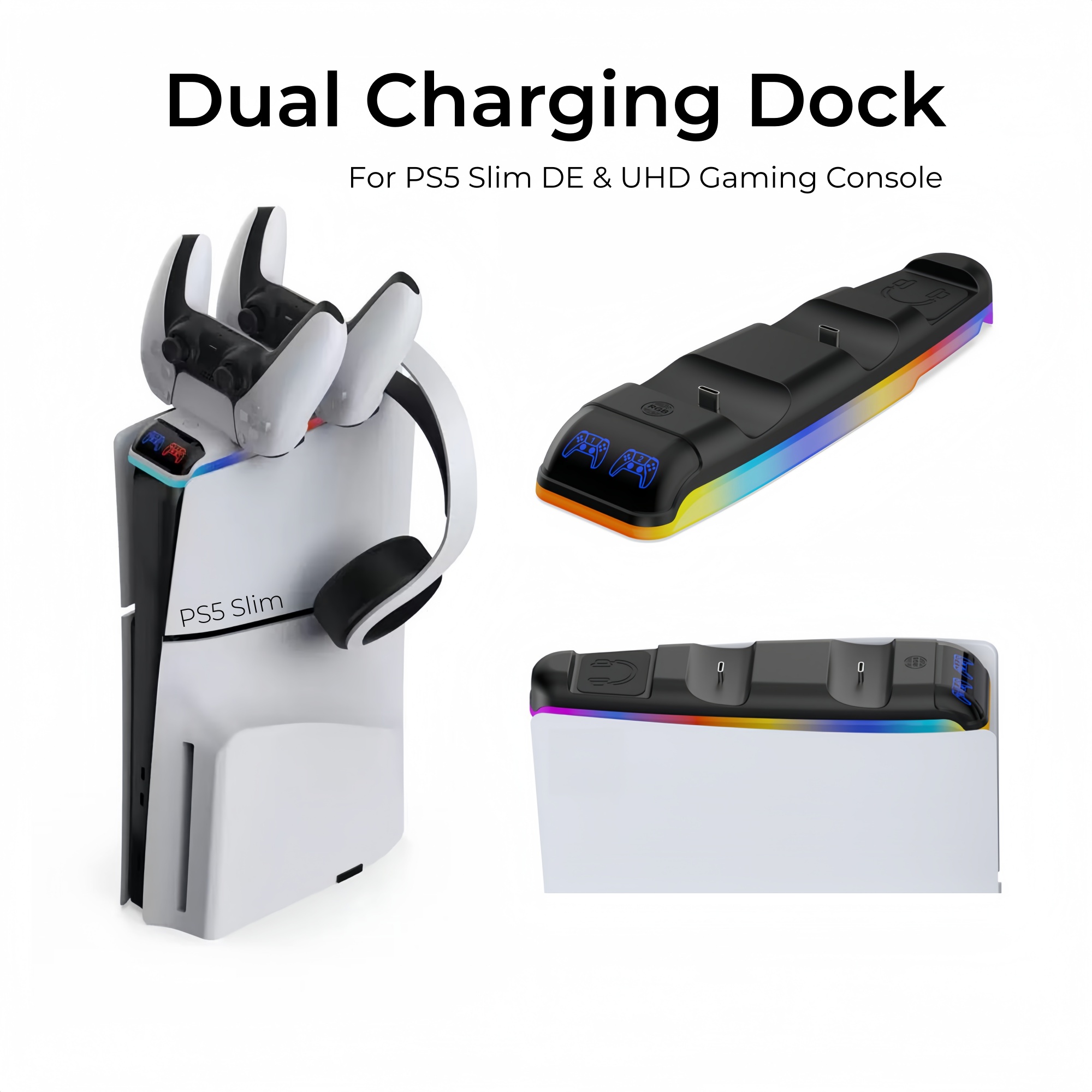 RGB Light Charging Dock For PS - Controller Charging Stand ulasan dan harga