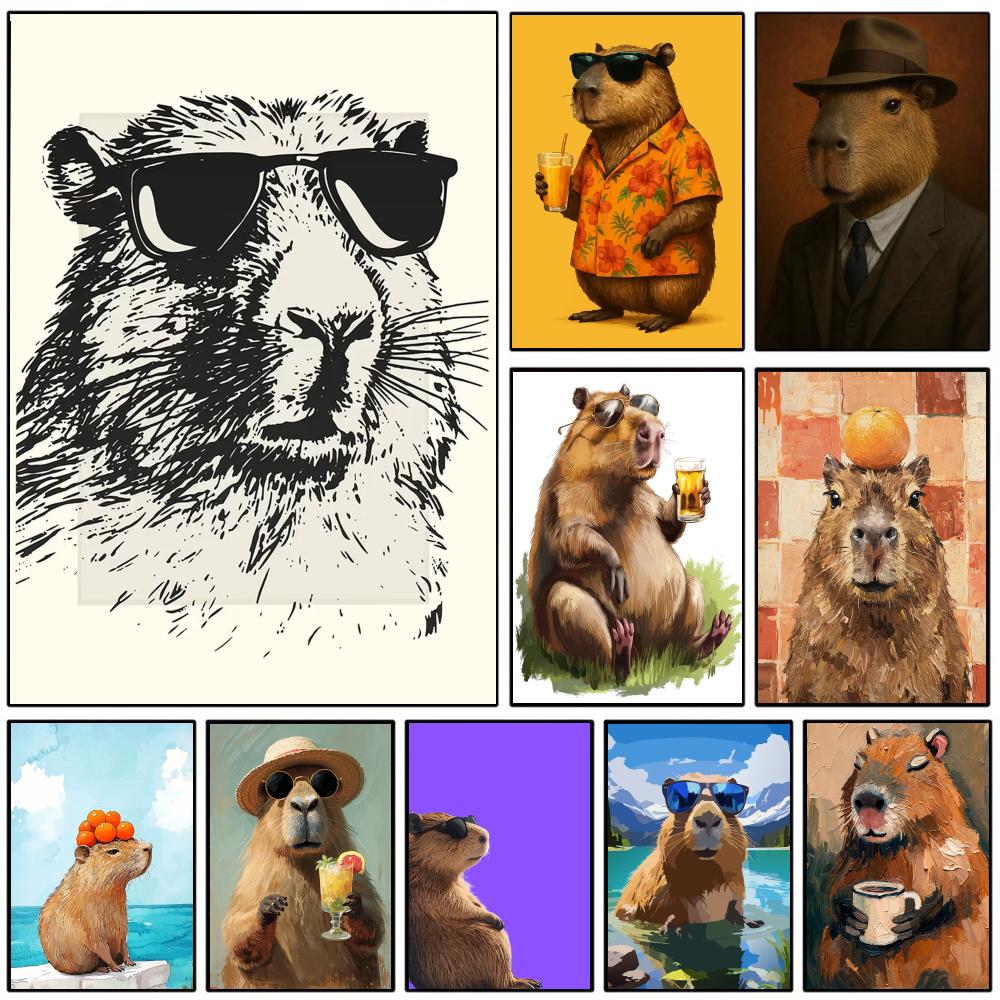 Sunglasses Capybara Print Wall - Esports Gaming Wallpaper ulasan dan harga