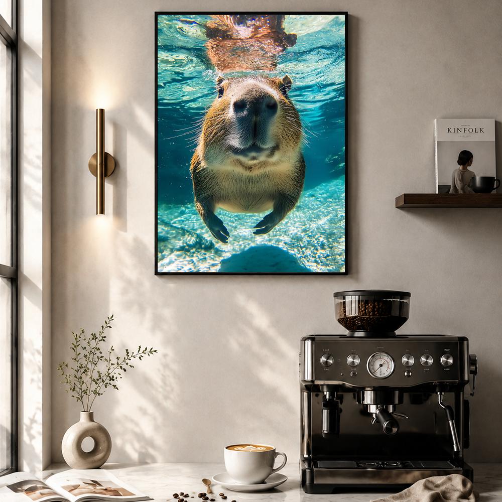 Healing Capybara Poster Art Po - Esports Gaming Wallpaper ulasan dan harga