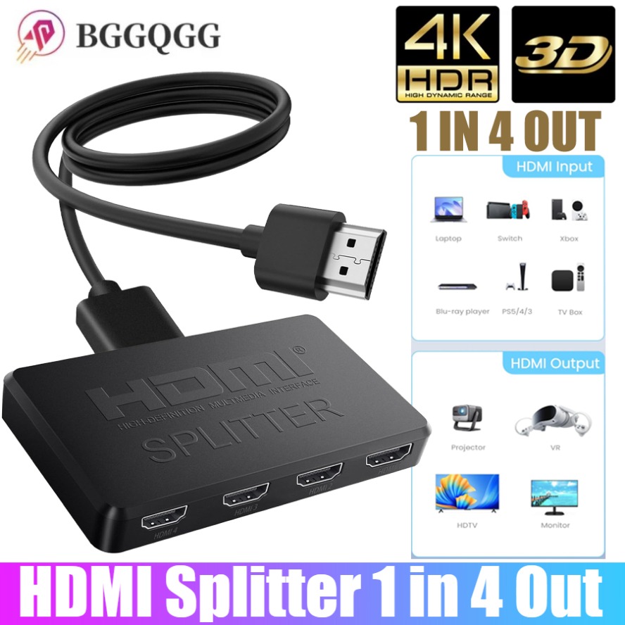 4K HDMI Splitter 1 in 4 Hub Ou - Esports Gaming Hub ulasan dan harga