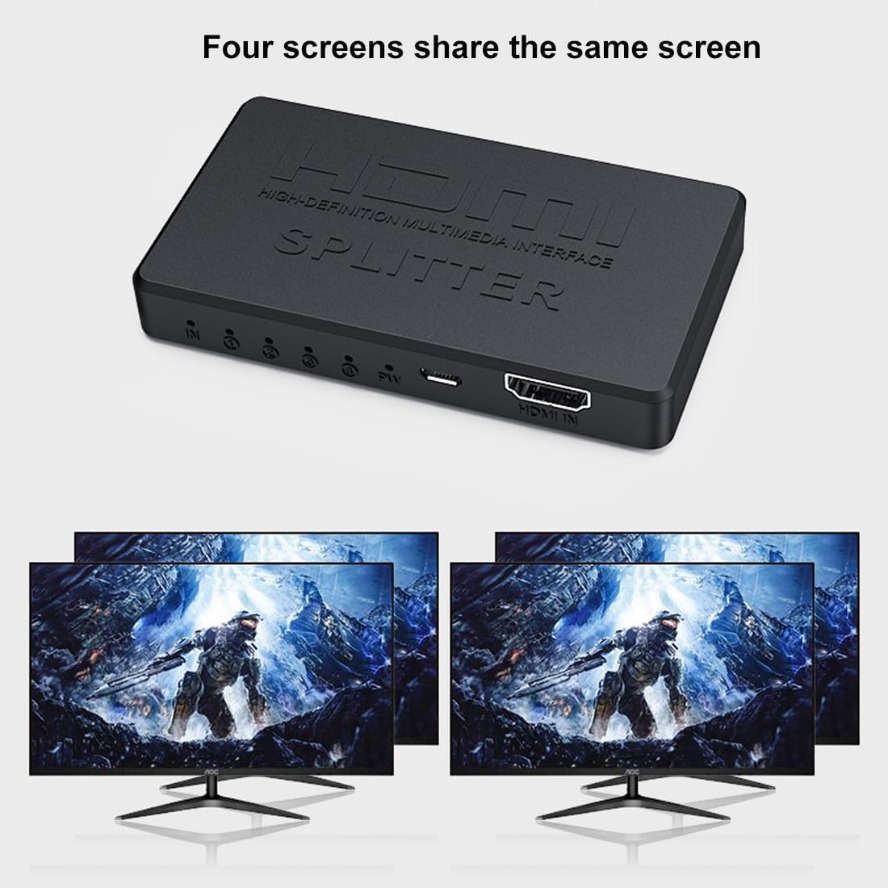 4K HDMI Splitter 1 in 4 Hub Ou - Esports Gaming Hub ulasan dan harga