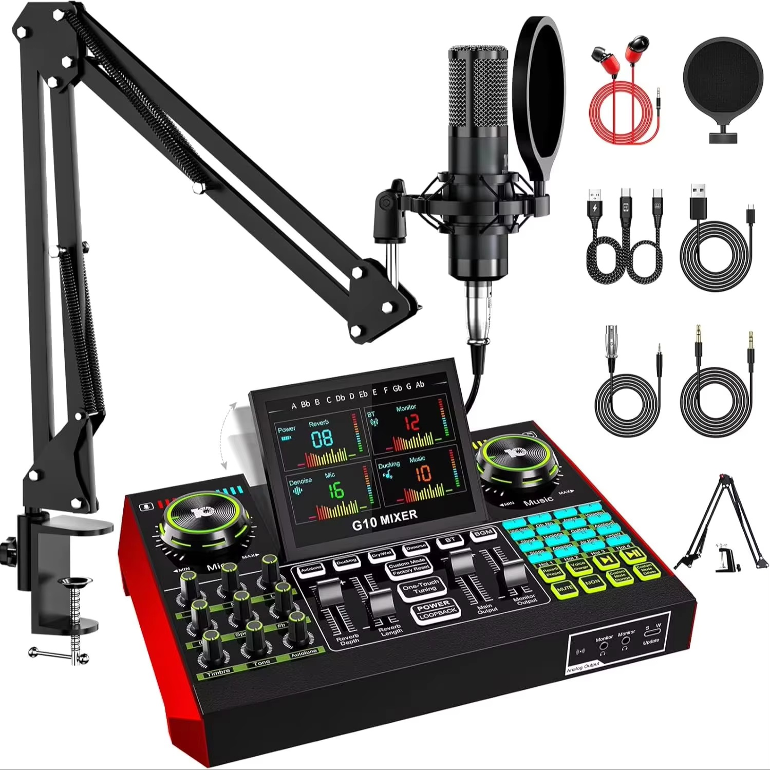 Tenlamp G10 Live Streaming Aud - Streaming Mic Condenser ulasan dan harga