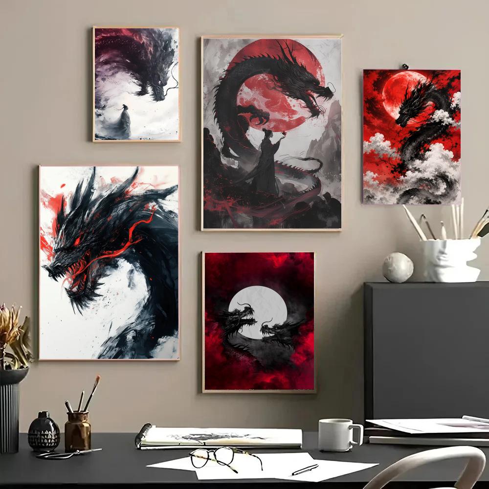 Black Dragon Poster Waterproof - Esports Gaming Wallpaper ulasan dan harga