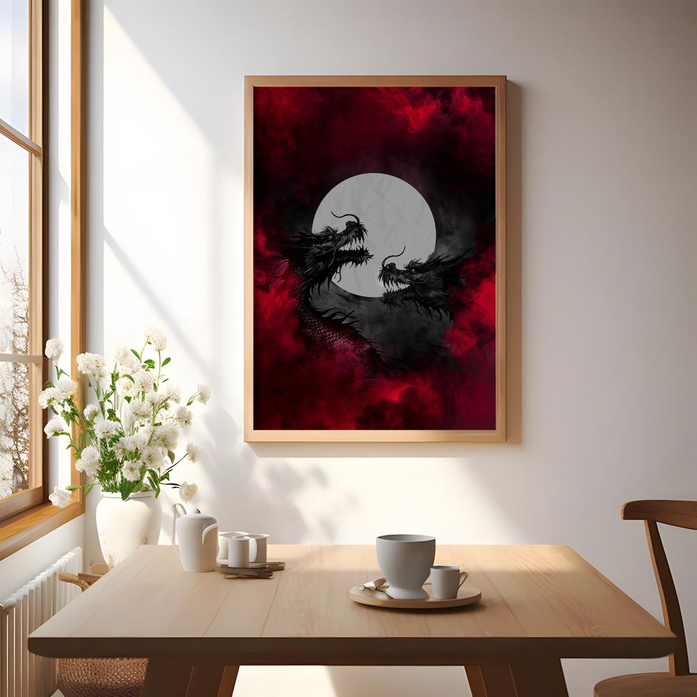 Black Dragon Poster Waterproof - Esports Gaming Wallpaper ulasan dan harga