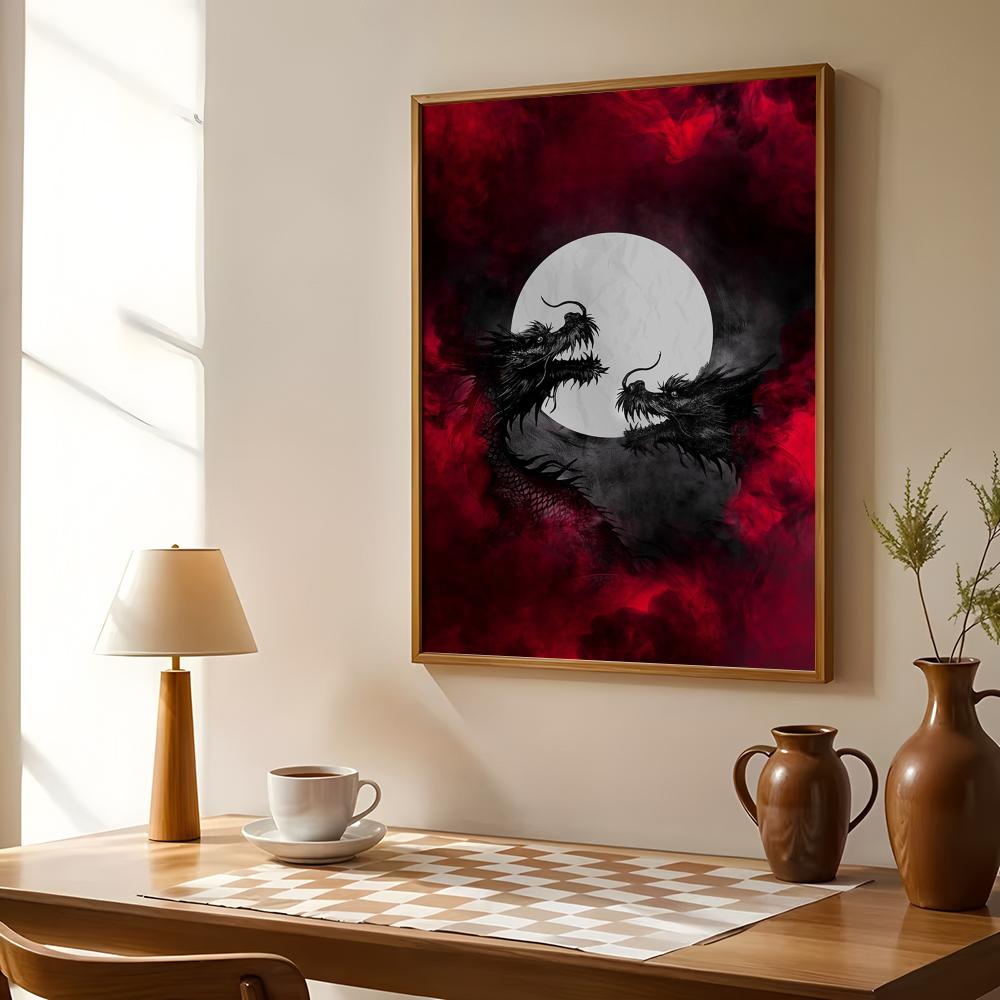 Black Dragon Poster Waterproof - Esports Gaming Wallpaper ulasan dan harga